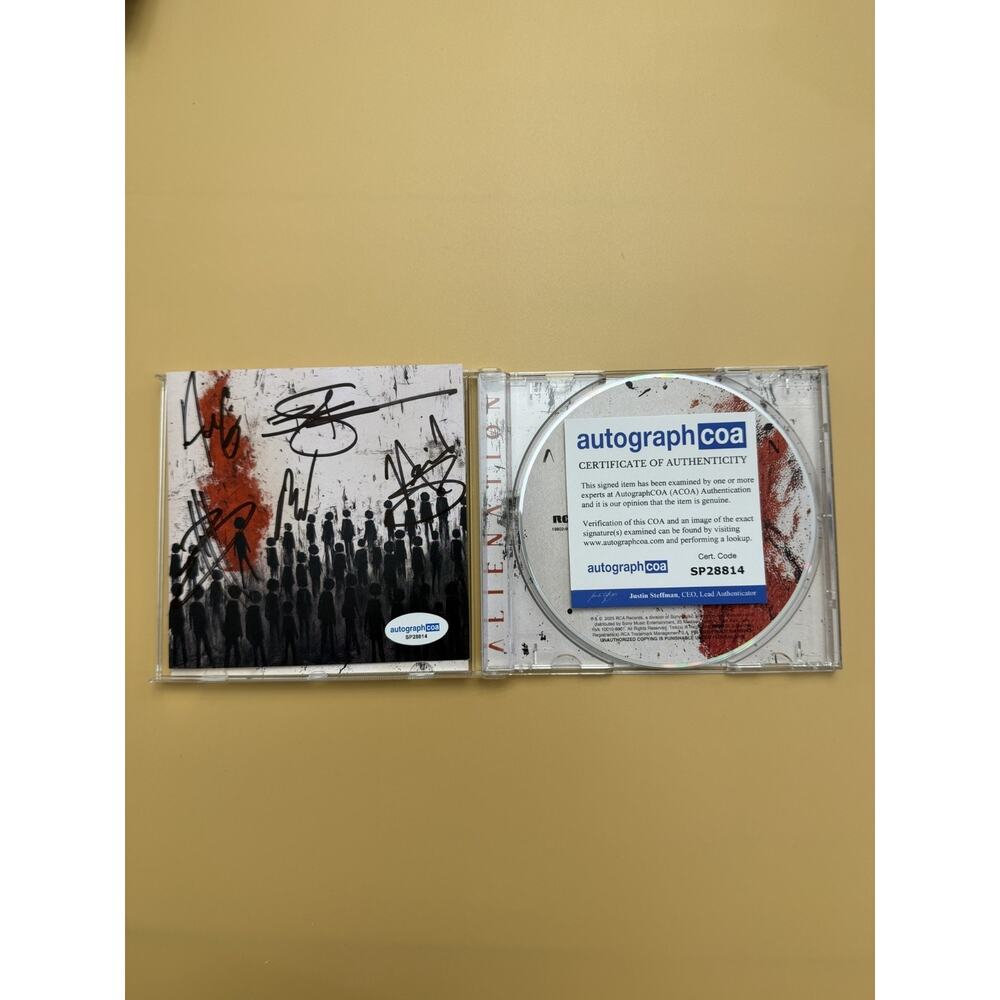 Three Days Grace Alienation CD SIGNED All Members Autograph ACOA SP28814